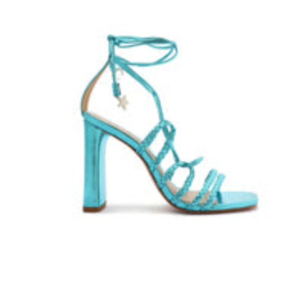 Schutz Lunah Metallic Nappa Leather Sandal, 8.5